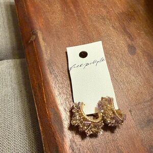 Free People Gold and Purple Statement Earrings